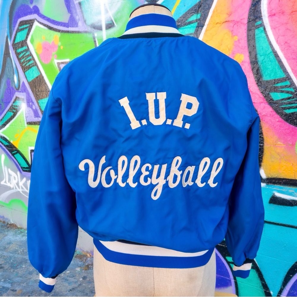IUP Volleyball 1979 Vintage Bomber Jacket size Medium | Blue